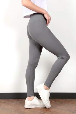 Giysa Toparlayıcı Gri Kadın Kaşkorse Fitilli Spor Yoga Tayt - 4102 Koyu Gri