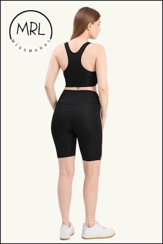 Kadın Siyah Yüksek Bel Toparlayıcı Biker Şort Kısa Spor Tayt Likralı Dalgıç Biker Tights 1043 Siyah Lila