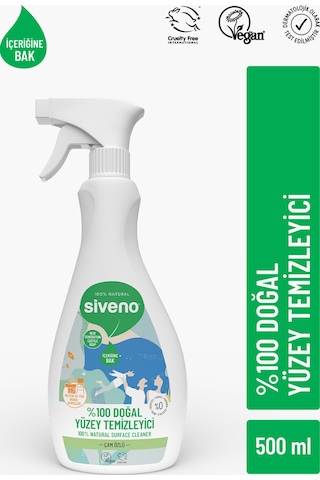 Siveno %100 Doğal Yüzey Temizleyici Bitkisel Leke Çıkarıcı Mermer Fayans Ahşap Yüzeyler 500 ML