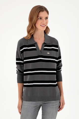 U.S. Polo Assn. Kadın Antrasit Polo Yaka Kazak 50297089-VR006