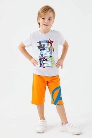 Avengers Erkek Çocuk Kapri Takım-Kar Melanj