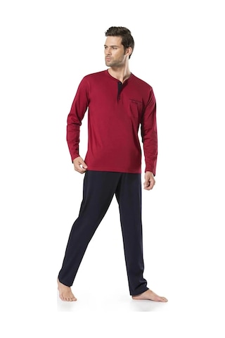 Pierre Cardin Erkek Pijama Set Takım Bordo