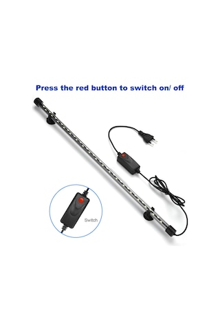 Vkemall Akvaryum Aydınlatma Lambası - Yüksek Parlaklık Led - Balık Görünümü Ve Peyzaj İçin - Yeşil, Mavi, Kırmızı Işık - 24 Led - Avrupa Standartı 8w