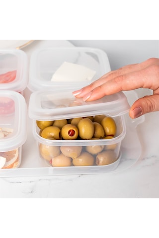 Porsima 2043 Tepsili 6 Bölmeli Kahvaltılık Kahvaltı Seti Şeffaf