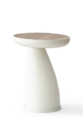 Altınaks Mobilya Elips Sehpa,tekli Sehpa,yan Sehpa,zigon Sehpa - Aytaşı Renk Gövde & Ud Açık Ceviz Desenli Tabla