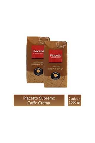 Piacetto Cafe Crema Supremo Çekirdek Kahve 1 Kg X 2 Adet Çekirdek Kahve