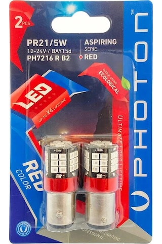 P21/5W ÇİFT DUY KIRMIZI LED STOP OTO AMPULÜ PHOTON PH7216R