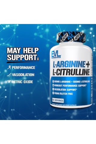 Evlution L-arginine + L-citrulline Nitrix Oxide 120 ...