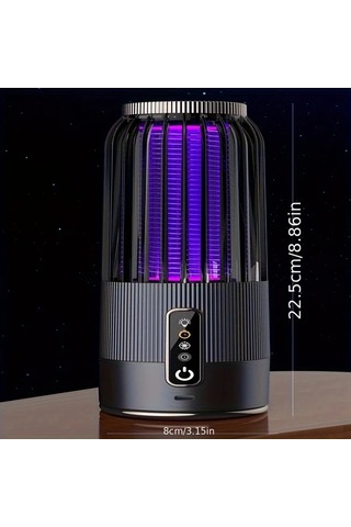 Xuweiwei Gri Usb Ve Güneş Şarjlı Sivrisinek Öldürücü Lamba 3 Zaman Ayarı Taşınabilir Böcek Kovucu Kamp Ev İçin