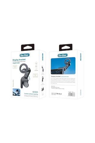 Go-Des GD-HD317 360 Dönebilen Başlıklı V Köşeli Tasarım Telefon Tutucu Siyah