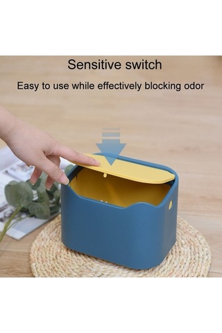 Tongxida 17,8x13x13,5cm Beyaz Pembe İtmeli Küçük Çöp Kovası Evcil Hayvan Kum Kabı Koku Önleyici Diğer