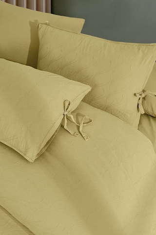 Dante Nakışlı %100 Pamuk Natürel Çift Kişilik Nevresim Takımı Yeşil Pudra