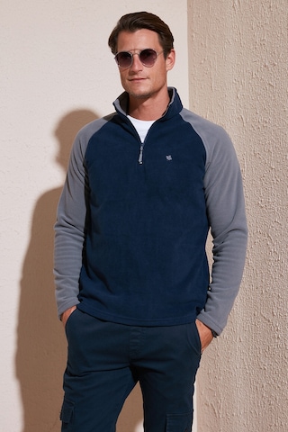 Buratti Slim Fit Yarım Fermuarlı Kışlık Şardonlu Erkek Polar 5906055 Lacivert