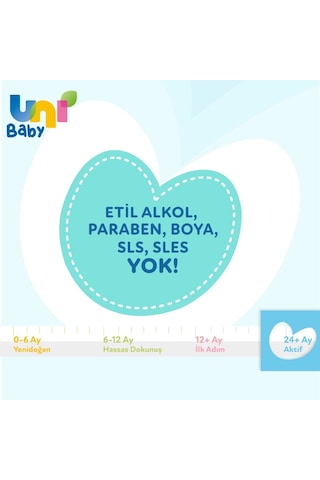 Uni Baby Aktif Islak Mendil 24x52 1248 Yaprak Tekli