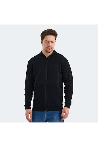 Slazenger VLAD Erkek Cepli Fermuarlı Siyah Sweatshirt