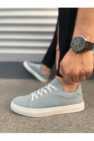 Mevese Austin Bağcıklı Cilt Erkek Günlük Sneaker Ayakkabı - Mavi