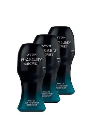 Avon Black Suede Secret Erkek Roll-On Deodorant 3 x 50 ML