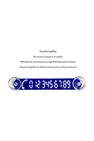 Cama Vantuzlu Oto Araç İçi Telefon Numaratör,telefon No Gösterici, Mavi-beyaz Ydnmr023