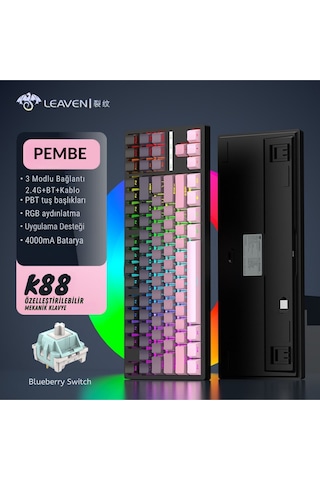 K88 Mekanik Oyun Klavyesi- 3 Modlu Hot Swap Rgb 4000 Mah Batarya