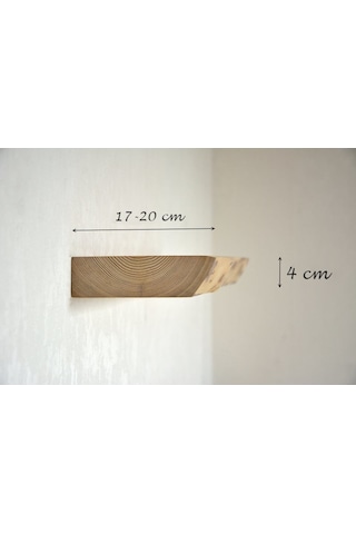Ahşaphabitat Doğal Ahşap Kütük Raf Masif Ahşap Duvar Rafı Uçan Raf Ahşap