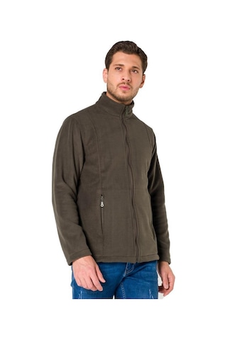 Şensel, Erkek Polar Mont, Haki -99E425- Cepli,Fermuarlı,Outdoor