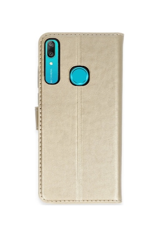 Newface - 498 - Huawei Y6 Prime Kılıf Trend S Plus Kapaklı Kılıf - Csmo-tex - - Gold