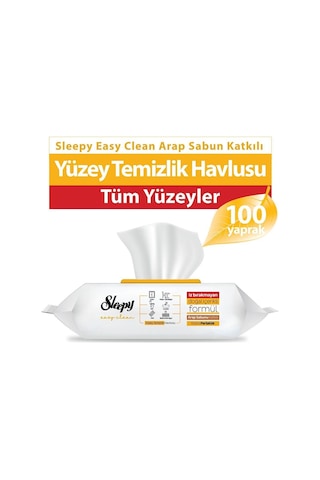 Sleepy Easy Clean Islak Mendi Beyaz Sabun Katkılı 2x100 + Arap Sabunu Katkılı 2x100 Tekli