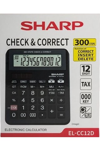 Sharp EL-CC12D 12 Hane İşlem Kontrollü Masaüstü Hesap Makinesi