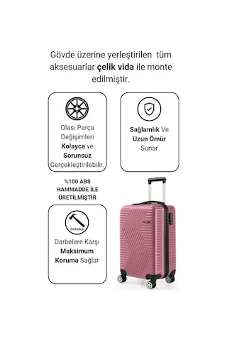 G&d Polo Suitcase Abs Gül Kurusu Kabin Boy Valiz 600.08-k Gülkurusu