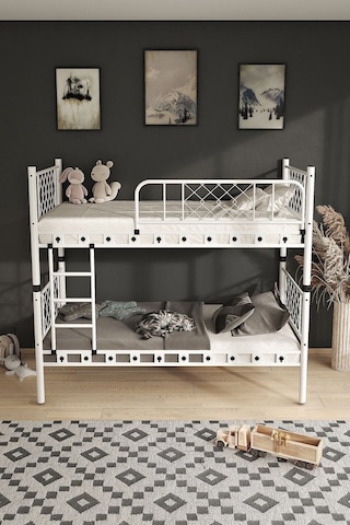 Argimo Metis Beyaz Metal Ranza Ve Karyola 90x200