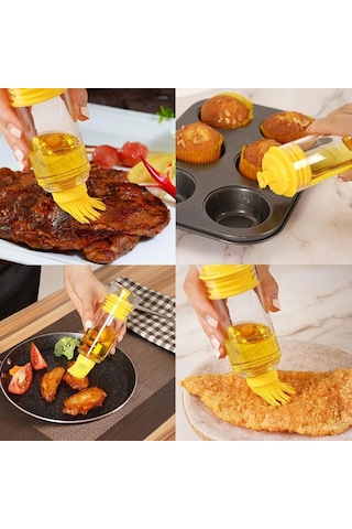 Homyl 2'si 1 Arada Dağıtıcı Silikon Yağı Fırça Şişesi Sarı