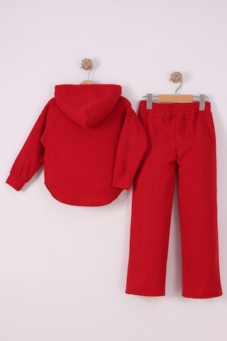 Monox Kız Çocuk Sim İpli Fitilli Polar Takım Kırmızı