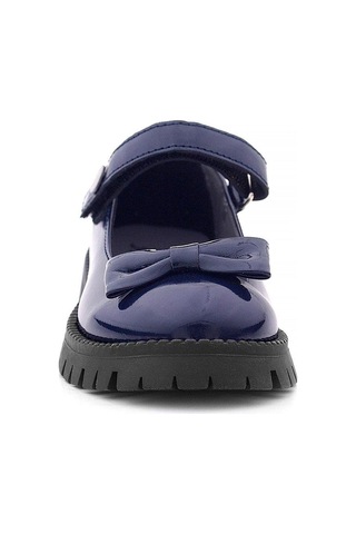 Rakerplus Lacivert Rugan Cırtlı Kalın Tabanlı Metal Detaylı Kız Çocuk Okul Ayakkabısı Lacivert