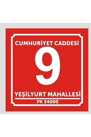Kapı Ve Daire Numarası 10cmx10cm Aliminyum Metal Levhaya Baskı