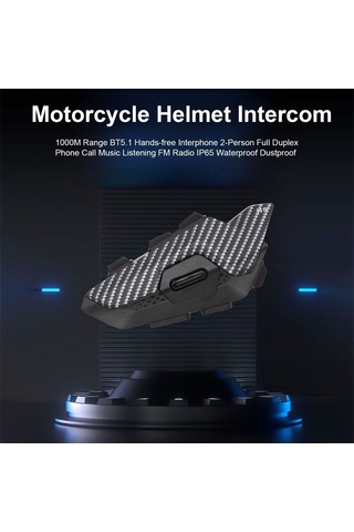 Jokmae Hysnox H9 Motosiklet Kaskı İçin Bluetooth İnterkom: 1000m Menzil, Müzik Paylaşımı, Ip65 Su Geçirmez, 900mah Pil.