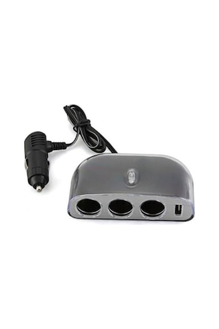 Işıklı Araç Çakmaklık Çoğaltıcı 3 Lü Usb Araba Çakmak Soket Çoklayıcı