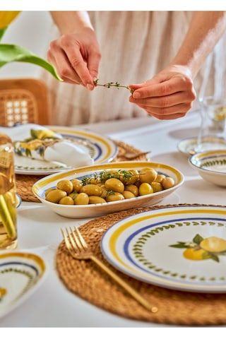 Bella Maison Lemoncello Porselen 52 Parça 12 Kişilik Kahvaltı Takımı Çok Renkli