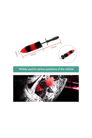 Symbee Araç Jant Temizleme Fırçası, Kırmızı-siyah Çift Renk, Detaylı Temizlik İçin Pratik Çözüm