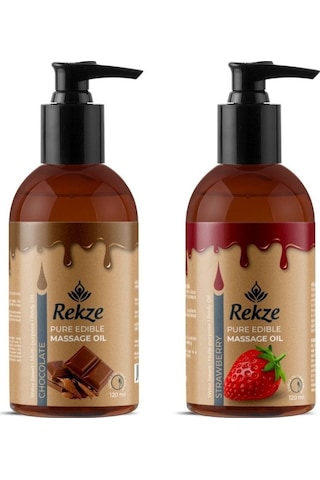 Rekze 2'li Tatlı Kaçamak: Çilek Ve Çikolata Aromalı Erotik Masaj Yağı
