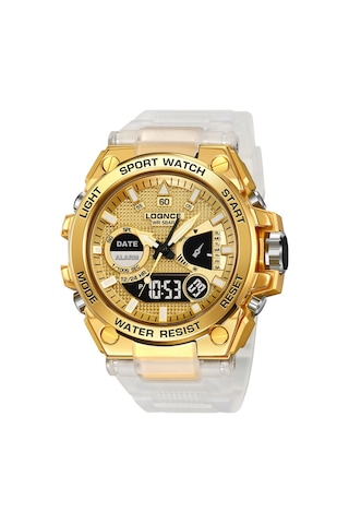 Loqnc 980061 Spor Çok Fonksiyonlu Erkek Saati Altın Ve Beyaz