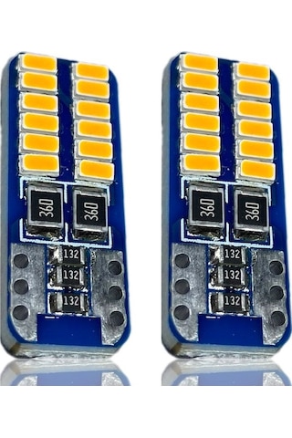 T10 Dipsiz W5w Canbus 24 Ledli Turuncu Park Plaka Ampulü 2adet