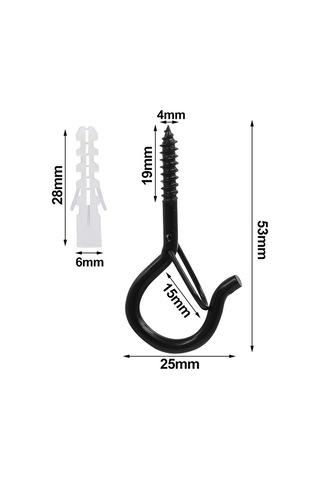 Qingmipy Dış Aydınlatma İçin Güvenli Kancalı 20/25 Adet Siyah Işık Askısı Diğer