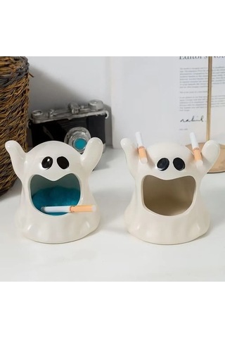 Ulzyvf Sevimli Seramik Şamdan Oturma Odası Küllük, Hayalet Karikatür Dekorasyon, Balmumu Aromaterapi Amerikan Hl