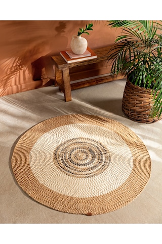 Madame Coco Janvry Yuvarlak Kilim - Bej/krem - 120 Cm 8684427193266 Çok Renkli