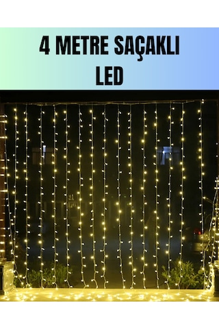 Gld-spt- 4 Metre Yılbaşı Şelale Led Perde Işık Ev Bahçe Dekor