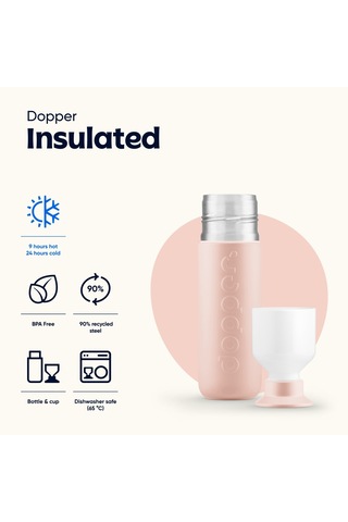 Dopper Insulated Yalıtımlı Termos Şişe 350 Ml - Şeftali Yavruağzı / Beyaz