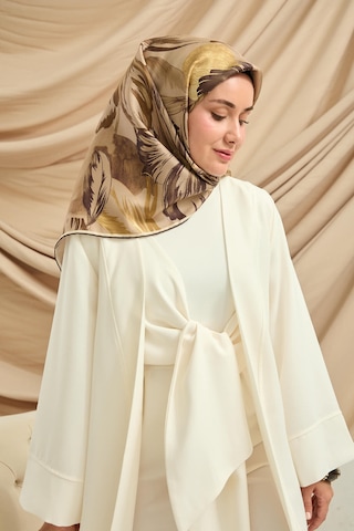 Silk Home Twill İpek Eşarp 11480-65 Vizon, Yeşil Kahve, Krem, Yeşil Bej