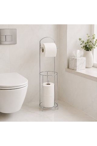 Leva House Awc Ayaklı Wc Kağıtlık - Krom Metal Yedekli