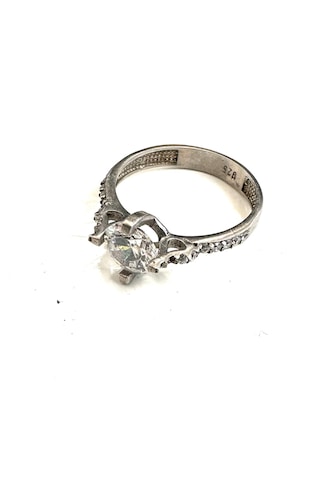 925 Ayar Parlak Gümüş Zirkon Taşlı Kadın Alyans Yüzük