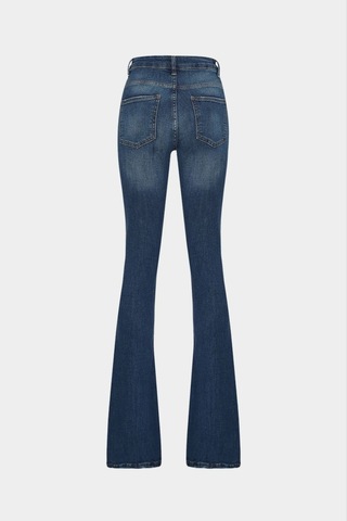 Açelyaokcu High Waist Flare Leg Full Length Stretch Jean Mavi